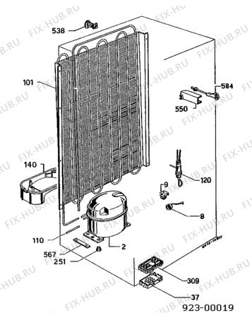 Взрыв-схема холодильника Juno KFS225 - Схема узла Functional parts